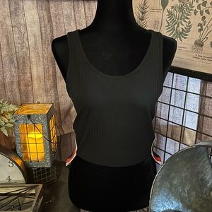 NWOT Fashion Vitamin Navy Knit Crop Top Size M